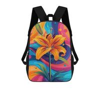 sinyumoney Colorful Tiger Lily Art Print Sac À Dos Imprimé 3D Pour Enfants, Sac À Dos Léger Pour Écoliers Et Écoliers, Sac À Goûter Pour La Crèche 17inch