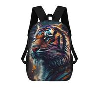 sinyumoney Colorful Tiger Portrait-14 Sacs À Dos Décontractés Pour Enfants, Sacs D'école Pour Adolescents, Filles Et Garçons, Sacs À Dos Pour Livres 17inch