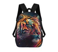 sinyumoney Colorful Tiger Portrait -21 Sac À Dos Scolaire Imprimé En 3D Pour Garçons Et Filles, Sac À Dos Pour Enfants, Sac De Voyage 17inch