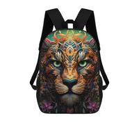 sinyumoney Colorful Tiger Portrait -22 Sacs À Dos Décontractés Pour Enfants, Sacs D'école Pour Adolescents, Filles Et Garçons, Sacs À Dos Pour Livres 17inch