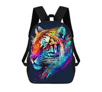 sinyumoney Colorful Tiger Portrait-28 Sac À Dos Pour Garçons Et Adolescents, Sacs À Dos Pour Filles, Sacs À Dos Pour Tout-petits, Sacs À Livres Pour L'école Primaire Et Le Collège 17inch