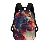 sinyumoney Colorful Tiger Portrait -8 Sac À Dos Imprimé Pour Enfants, Sac D'école, Sac De Voyage Pour Adultes Et Enfants 17inch