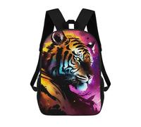 sinyumoney Colorful Tiger Portrait Artwork Sacs À Dos Scolaires Pour Enfants, Sac D'école Imprimé En 3D Pour Garçons, Élèves Du Primaire Et Du Collège 17inch