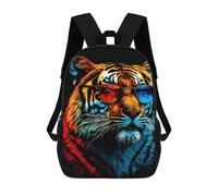 sinyumoney Colorful Tiger Sunglasses Art Sac À Dos Scolaire Pour Enfants, Imprimé En 3D, Tendance Et Décontracté, Pour Garçons, Élèves Du Primaire Et Du Collège 17inch