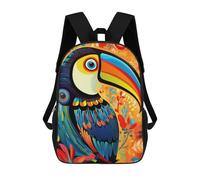 sinyumoney Colorful Toucan Illustration Sacs À Dos Imprimés En 3D Pour Enfants, Sacs D'école Tendance Pour Garçons, Élèves Du Primaire Et Du Collège 17inch