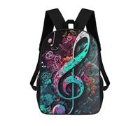 sinyumoney Colorful Treble Clef Abstract Art Sac À Dos Enfant, Cartable, Sacs À Dos Scolaires Imprimés En 3D Pour Élèves Du Primaire Et Du Collège, Cadeau D'anniversaire Pour Adolescents 17inch