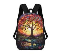 sinyumoney Colorful Tree of Life Artwork Sacs À Dos Tendance Imprimés En 3D 17inch Sac D'école Décontracté Pour Enfants, Garçons, Élèves Du Primaire Et Du Collège
