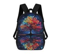 sinyumoney Colorful Tree Reflection Sac À Dos Imprimé Pour Enfants, Sac D'école, Sac De Voyage Pour Adultes Et Enfants 17inch