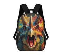 sinyumoney Colorful Triceratops Painting-1 Sacs À Dos Scolaires Pour Garçons Et Filles, Sacs À Dos Décontractés Pour Le Sport, Sacs À Dos De Grande Capacité Pour L'école Primaire 17inch