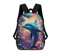 sinyumoney Colorful Underwater Dolphins Sac À Dos Scolaire Pour Enfants, Imprimé En 3D, Pour Garçons, Élèves Du Primaire Et Du Collège 17inch