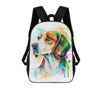 sinyumoney Colorful Watercolor Beagle Sacs À Dos Tendance Imprimés En 3D 17inch Sac D'école Décontracté Pour Enfants, Garçons, Élèves Du Primaire Et Du Collège