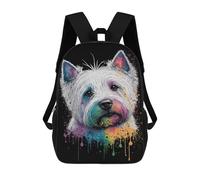 sinyumoney Colorful Westie Art Print Sac À Dos Enfant, Sac D'école, Sac À Dos Imprimé 3D Avec Motif De Dessin Animé, Grande Capacité, Pour Garçons Et Filles 17inch