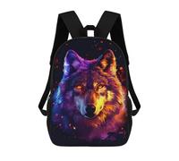 sinyumoney Colorful Wolf Art Print -2 Sacs À Dos Pour Enfants, Sac À Dos Scolaire Imprimé En 3D Pour Enfants, Sac À Dos De Voyage, Sac À Livres Pour Enfants 17inch Sac D'école