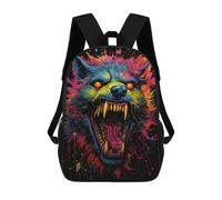 sinyumoney Colorful Wolf Artwork -9 Sacs À Dos Scolaires Pour Garçons Et Filles, Sacs À Dos Décontractés Pour Le Sport, Sacs À Dos De Grande Capacité Pour L'école Primaire 17inch