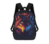 sinyumoney Colorful Wolf Face Art Print Sacs À Dos, Sac À Dos Enfant, Sac D'école, Sac À Dos De Voyage Imprimé En 3D, Accessoire De Mode, Sac À Dos Imperméable Pour Enfants 17inch