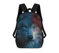 sinyumoney Colorful Wolf Portrait -1 Sacs À Dos Pour Enfants 17inch Sac À Dos Scolaire, Sac D'école Imprimé En 3D Pour Garçons, Élèves Du Primaire Et Du Collège