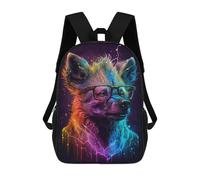 sinyumoney Colorful Wolf with Glasses Art Print Sacs À Dos Imprimés En 3D Pour Enfants, Sacs D'école Tendance Pour Garçons, Élèves Du Primaire Et Du Collège 17inch