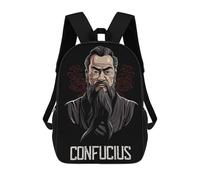 sinyumoney Confucius Philosopher Sac À Dos Imprimé En 3D, Sac D'école Décontracté Et Tendance Pour Enfants, Sac D'école Pour Garçons, Collégiens 17inch