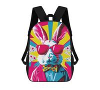 sinyumoney Cool Bunny in Sunglasses Sac À Dos Enfant, Cartable Pour Garçons Et Adolescents, Sac À Dos De Voyage, Sac À Dos Scolaire, Sac À Livres 17inch