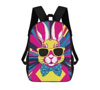 sinyumoney Cool Bunny Pop Art Sac À Dos Pour Garçons Et Adolescents, Sacs À Dos Pour Filles, Sacs À Dos Pour Tout-petits, Sacs À Livres Pour L'école Primaire Et Le Collège 17inch