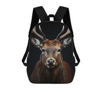sinyumoney Cool Deer Animal Portrait Sacs À Dos Pour Enfants 17inch Sac À Dos Scolaire, Sac Imprimé En 3D, Cartable Pour Enfants, Sac De Voyage, Sac À Dos Garçon Fille, Sac D'école Pour Enfants