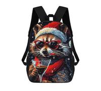 sinyumoney Cool Raccoon Christmas Sac À Dos Scolaire Pour Filles Et Garçons, Grande Capacité, Léger, Pour Enfants Et Étudiants 17inch