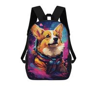 sinyumoney Corgi Astronaut in Space -15 Sacs À Dos Pour Enfants 17inch Sac À Dos Scolaire, Sac D'école Imprimé En 3D Pour Garçons, Élèves Du Primaire Et Du Collège