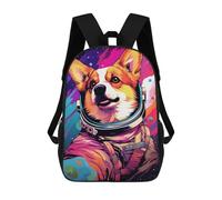 sinyumoney Corgi Astronaut in Space -22 Sacs À Dos Tendance Imprimés En 3D 17inch Sac D'école Décontracté Pour Enfants, Garçons, Élèves Du Primaire Et Du Collège