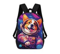 sinyumoney Corgi Astronaut in Space -6 Sacs À Dos Imprimés En 3D Pour Enfants 17inch Sacs À Dos Tendance Et Décontractés Pour La Journée, Sacs De Voyage, Sacs À Dos D'extérieur Pour Garçons Et Filles