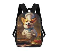 sinyumoney Corgi Chef Sacs À Dos Scolaires Pour Enfants, Sac D'école Imprimé En 3D Pour Garçons, Élèves Du Primaire Et Du Collège 17inch