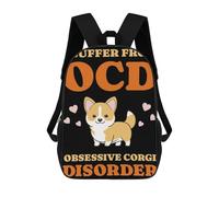 sinyumoney Corgi Dog Lover Sac À Dos Pour Enfants, Impression 3D, Sac D'école Pour Garçons Et Filles, Sac À Dos Tendance Et Décontracté Pour Écoliers 17inch
