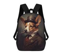sinyumoney Corgi Dog The Gangster Sac À Dos Scolaire Grand Format, Léger Et Décontracté, Idéal Pour Le Campus, Les Voyages Et Le Sport En Plein Air 17inch