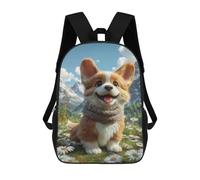 sinyumoney Corgi in Daisy Field Sacs À Dos Pour Enfants 17inch Sac À Dos Scolaire, Sac D'école Imprimé En 3D Pour Garçons, Élèves Du Primaire Et Du Collège