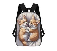 sinyumoney Corgi Puppies Sac À Dos Enfant Fille 3D, Sac D'école, Sac À Dos Pour Tout-petits, Sac À Dos Décontracté, Sac À Livres Tendance 17inch