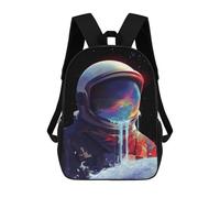 sinyumoney Cosmic Astronaut Helmet-9 Sac À Dos Scolaire Pour Enfants 17 Pouces, Sac À Dos Décontracté Pour Les Voyages, Grand Sac À Dos De Jour Pour Garçons Et Filles 17inch