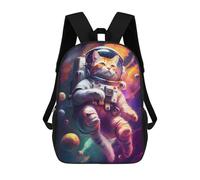 sinyumoney Cosmic Cat Astronaut Sac À Dos Scolaire Imprimé En 3D Pour Enfants, Sac À Dos De Voyage Tendance Et Décontracté Pour Écoliers 17inch