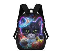 sinyumoney Cosmic Cat Dreamscape-2 Sac À Dos Scolaire Pour Enfants, Imprimé En 3D, Pour Garçons, Élèves Du Primaire Et Du Collège 17inch