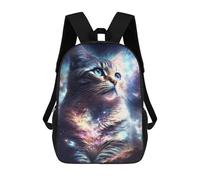 sinyumoney Cosmic Cat Dreamscape Sac À Dos Scolaire Enfant Tendance Et Décontracté, Sac À Dos Imprimé En 3D Pour Garçon, Grand Sac À Dos 17inch