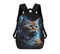 sinyumoney Cosmic Cat Portrait-70 Sacs À Dos Pour Enfants, Sac À Dos Scolaire Imprimé En 3D Pour Enfants, Sac À Dos De Voyage, Sac À Livres Pour Enfants 17inch Sac D'école