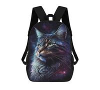 sinyumoney Cosmic Cat Portrait-75 Sacs À Dos Décontractés Pour Enfants, Sacs D'école Pour Adolescents, Filles Et Garçons, Sacs À Dos Pour Livres 17inch