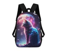 sinyumoney Cosmic Cat Sac À Dos Scolaire Pour Filles Et Garçons Avec Poche, Sac À Dos Tendance Pour Enfants 17inch