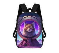 sinyumoney Cosmic Cats Eye View Sac À Dos Scolaire Pour Filles Et Garçons, Grand Sac À Dos Léger Pour Enfants Et Étudiants 17inch