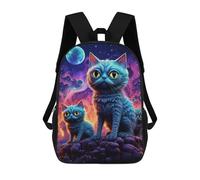 sinyumoney Cosmic Cats in Space Sacs À Dos Décontractés Pour Enfants, Sacs D'école Pour Adolescents, Filles Et Garçons, Sacs À Dos Pour Livres 17inch