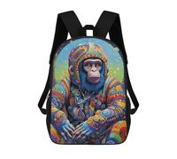 sinyumoney Cosmic Chimpanzee Portrait Sac À Dos Scolaire Imprimé En 3D, Sac À Dos Tendance Pour Enfants, Sac À Dos Pour Garçons, Élèves Du Collège 17inch