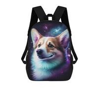 sinyumoney Cosmic Corgi Canvas Print-3 Sacs À Dos Pour Enfants 17inch Sac À Dos Scolaire, Sac D'école Imprimé En 3D Pour Garçons, Élèves Du Primaire Et Du Collège