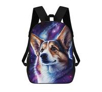 sinyumoney Cosmic Corgi Portrait-11 17inch Sac À Dos Scolaire Imprimé En 3D Pour Enfants, Style Décontracté Et Tendance, Idéal Pour Les Voyages Et Les Études.