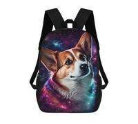 sinyumoney Cosmic Corgi Portrait-9 Sacs À Dos 17 Pouces Pour Enfants, Sacs D'école Imprimés En 3D Pour Élèves Du Primaire Et Du Collège, Garçons Et Filles