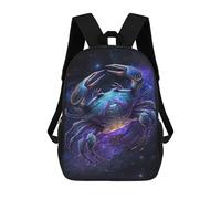 sinyumoney Cosmic Crab Art Print-5 Sacs À Dos Imprimés En 3D Pour Enfants 17inch Sacs À Dos Tendance Et Décontractés Pour La Journée, Sacs De Voyage, Sacs À Dos D'extérieur Pour Garçons Et Filles