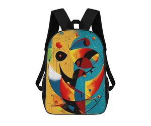 sinyumoney Cosmic Crescents And Orbits - Mid-Century Modern Abstract Geometry Sac À Dos Enfant, Cartable Imprimé En 3D Pour Garçons Et Adolescents 17inch