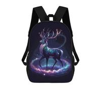 sinyumoney Cosmic Deer Nebula Sac À Dos Scolaire Pour Enfants Imprimé En 3D, Idéal Pour Les Voyages Et Les Lectures, Pour Les Garçons Et Les Élèves Du Primaire 17inch